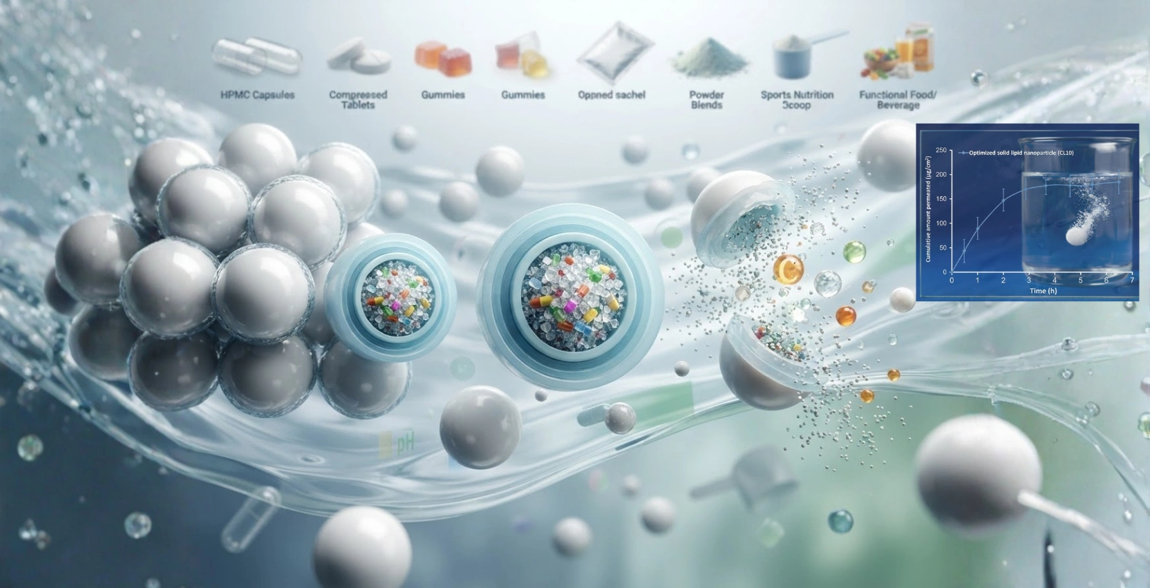 Lipid-coated nutraceutical beadlets protecting sensitive active ingredients while improving stability, handling, taste masking, and release properties.