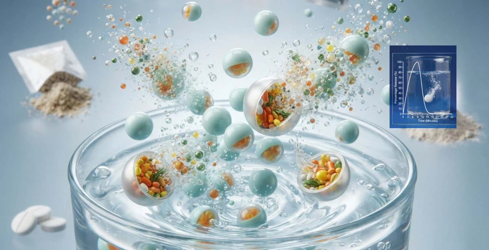 Immediate-release nutraceutical beadlets designed for rapid active ingredient release, improved handling, taste masking, and formulation flexibility.