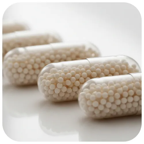 Encapsulated active ingredients placed in transparent bottles