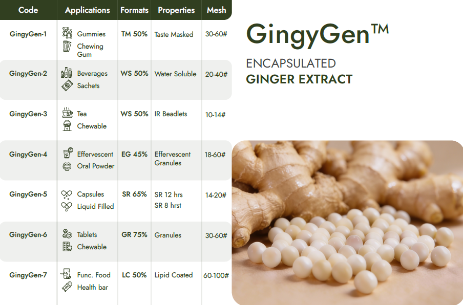 Encapsulated Ginger Extract Beadlets